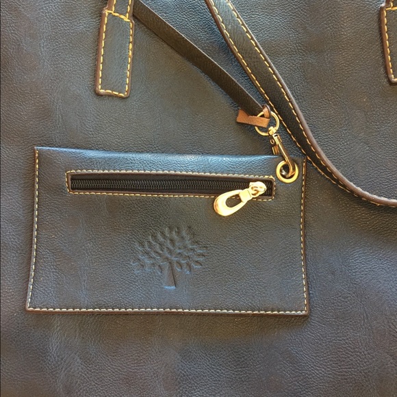 SOLD/NOTFORSALE Navy briefcase/purse/wallet set faux leather - Picture 3 of 16